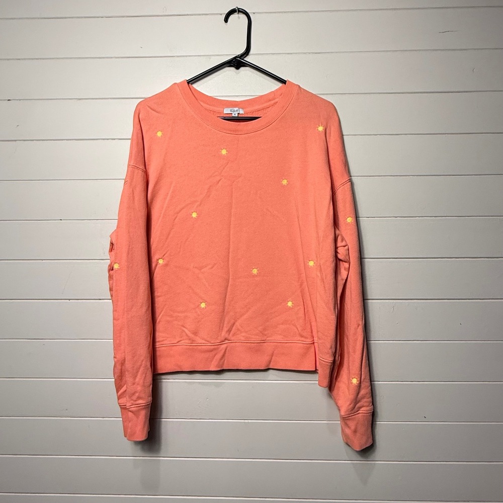 Rails Ramona Sweatshirt Womens XL Coral Sunshine Embroidery French Terry NWOT